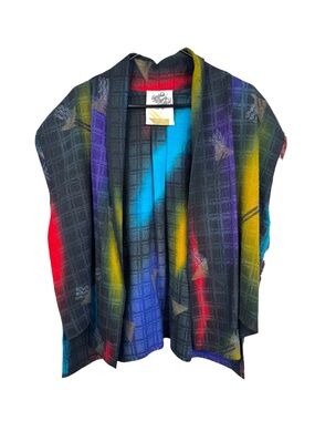 Cynthia Wayne Gaffield 100% Silk Hand Painted Vest Textured Wearable Art Vintage